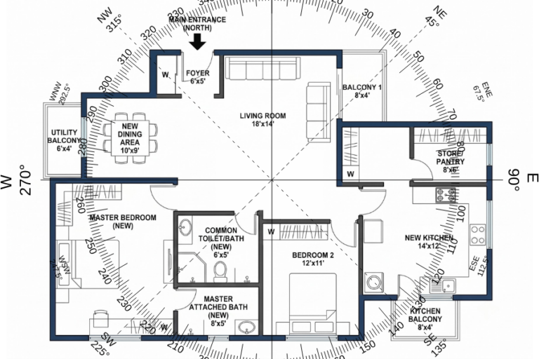 North-Facing Home Floor Plan