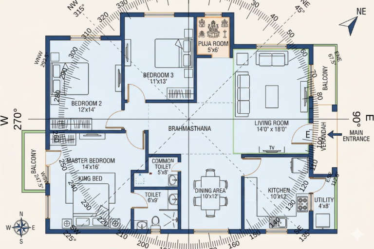 Home Floor Plan With Puja Room