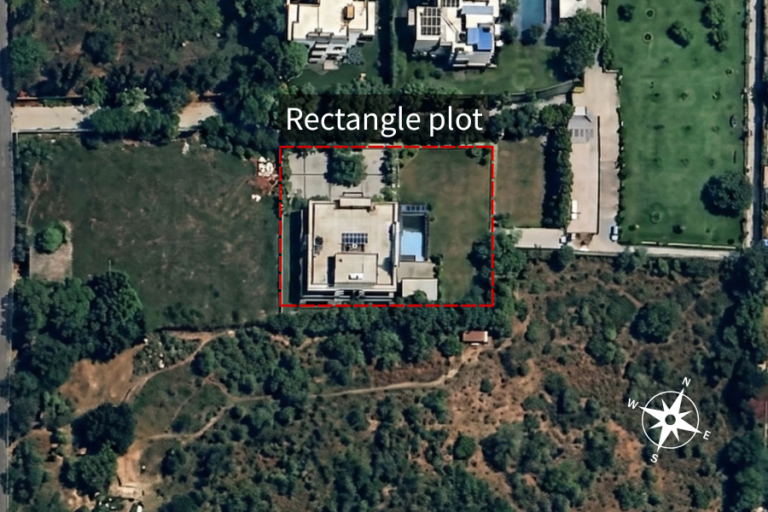 Satellite Image of Rectangular Plot
