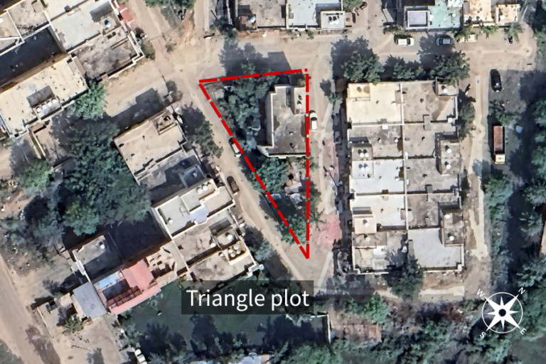Satellite Image of Triangular Plot