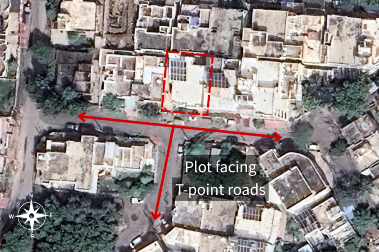 Satellite View of T-Point Facing Plot